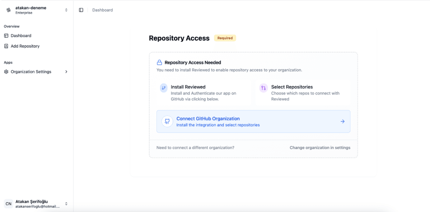 GitHub Auth Screen
