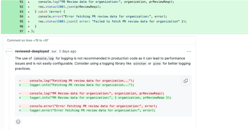 Reviewed Generated Comments